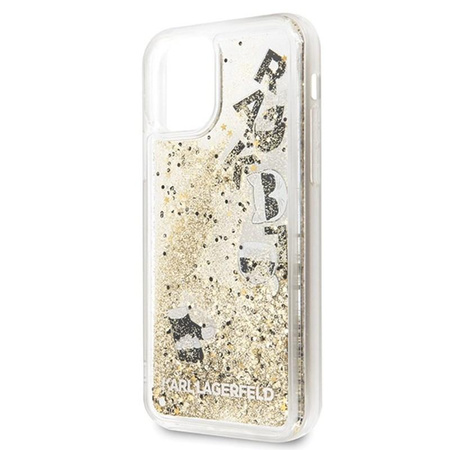 Karl Lagerfeld Glitter Liquid Floatting Charms - Etui iPhone 11 (Gold Floatting Charms)