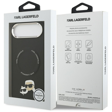 Karl Lagerfeld Karl & Choupette Pins MagSafe - Etui iPhone Air (czarny)