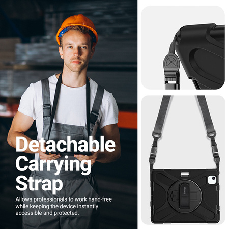 Crong Defender Plus – Pancerne etui iPad Air 11” M3 (2025) / M2 (2024) (czarny)