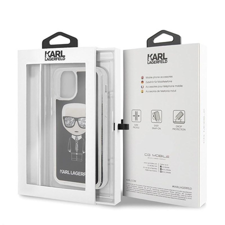 Karl Lagerfeld Iconic Glitter - Etui iPhone 11 Pro (Black)