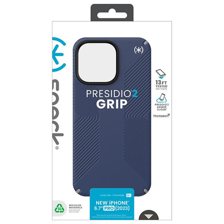 Speck Presidio2 Grip - Etui iPhone 15 Pro Max (Coastal Blue / Dustgrey / White)