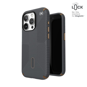 Speck Presidio2 Grip ClickLock & MagSafe - Etui iPhone 15 Pro (Charcoal Grey / Cool Bronze)