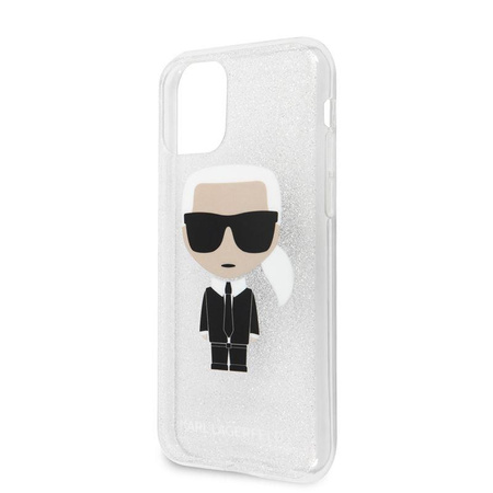 Karl Lagerfeld Iconic Karl - Etui iPhone 11 Pro (Silver Glitter)