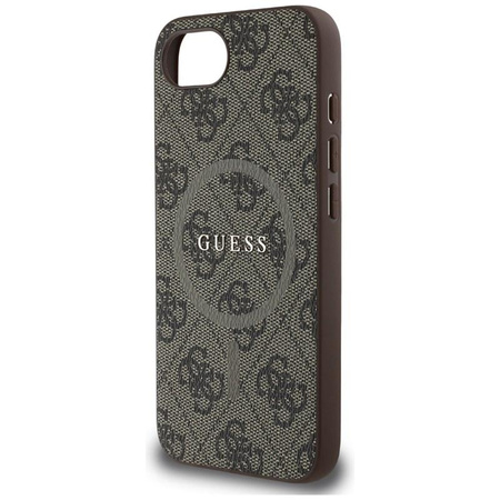 Guess 4G Ring Classic Logo MagSafe - Etui do iPhone 16e (brązowy)