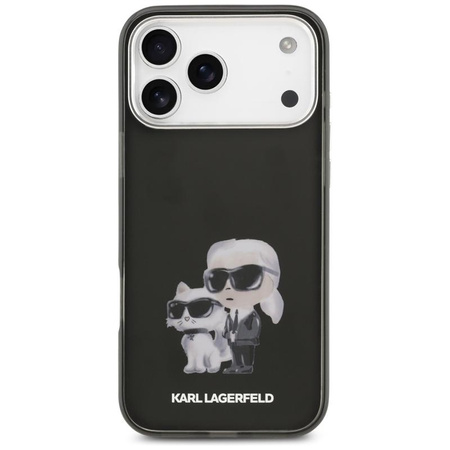 Karl Lagerfeld IML Aquarelle Karl & Choupette & Logo MagSafe - Etui iPhone 17 Pro Max (czarny)