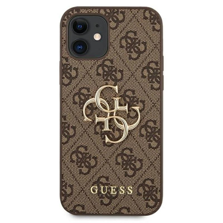 Guess 4G Big Metal Logo - Etui iPhone 12 mini (brązowy)