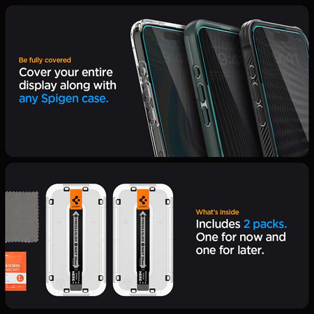 Spigen GLAS.TR EZ FIT Privacy 2-Pack - Szkło hartowane z filtrem prywatyzującym do iPhone 15 Pro Max 2 szt