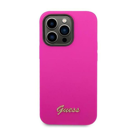 Guess Silicone Vintage - Etui iPhone 14 Pro Max (fuksja)