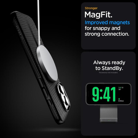Spigen Liquid Air T Mag MagSafe - Etui do iPhone 16 Pro Max (Matte Black)