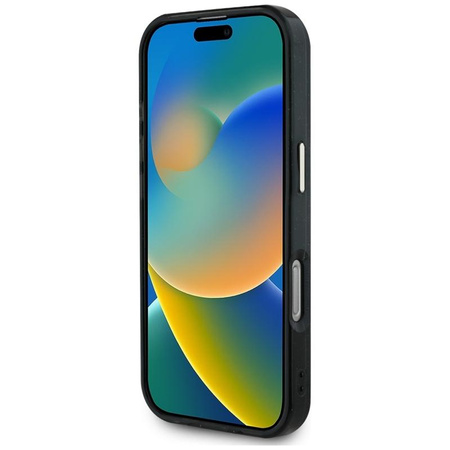 Guess IML Metal Glitter 4G Circle Triangle MagSafe - Etui do iPhone 16 Pro Max (czarny)