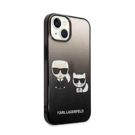 Karl Lagerfeld Gradient Ikonik Karl & Choupette - Etui iPhone 14 (czarny)