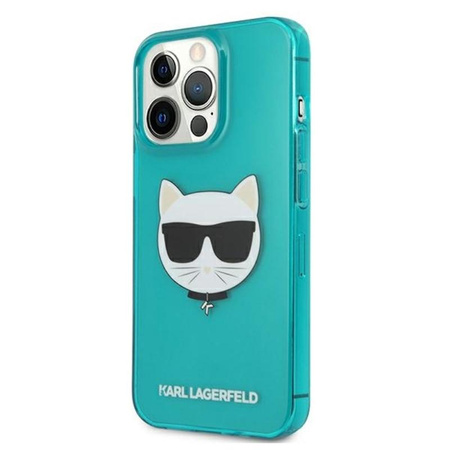 Karl Lagerfeld Choupette Head - Etui iPhone 13 Pro Max (fluo niebieski)