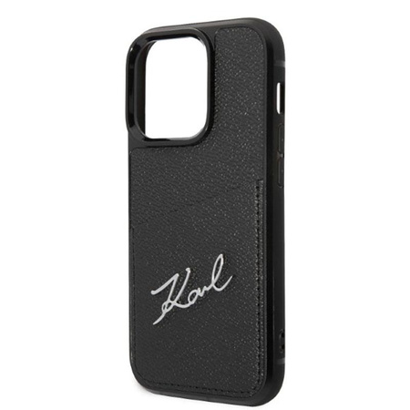 Karl Lagerfeld Signature Logo Cardslot - Etui iPhone 14 Pro (czarny)