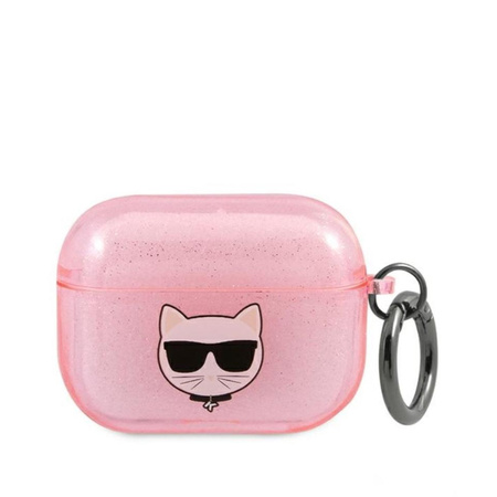 Karl Lagerfeld Choupette Head Glitter - Etui AirPods 3 (różowy)