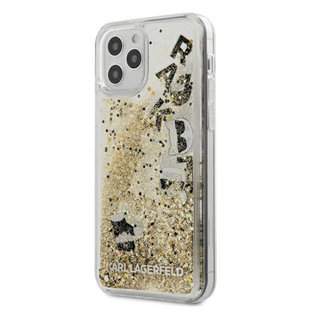 Karl Lagerfeld Glitter Liquid Floating Charms - Etui iPhone 12 / iPhone 12 Pro (Gold Floating Charms)