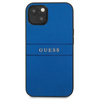 Guess Saffiano Metal Logo Stripes - Etui iPhone 13 (niebieski)