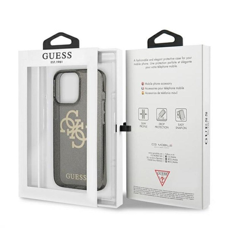 Guess Glitter 4G Big Logo - Etui iPhone 13 Pro (czarny)