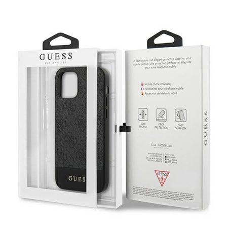 Guess 4G Bottom Stripe Collection - Etui iPhone 12 Pro Max (szary)