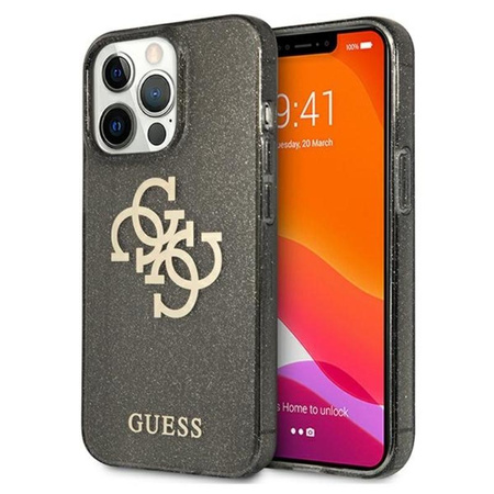 Guess Glitter 4G Big Logo - Etui iPhone 13 Pro Max (czarny)