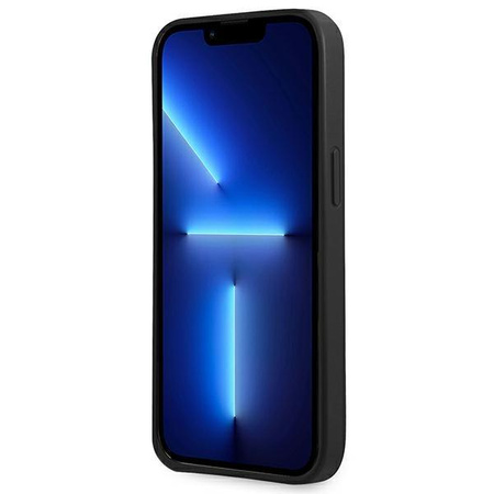 Guess Saffiano Double Card Triangle - Etui iPhone 13 (czarny)