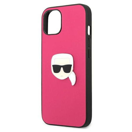 Karl Lagerfeld PU Leather Karl's Head Metal - Etui iPhone 13 (różowy)