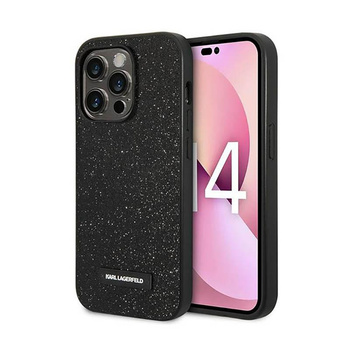 Karl Lagerfeld Glitter Plaque Logo - Etui iPhone 14 Pro Max (czarny)