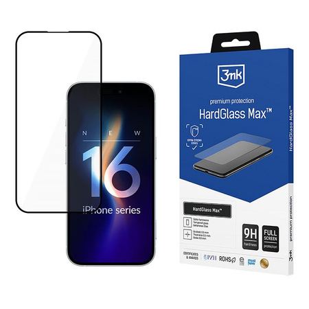 3mk HardGlass Max - Szkło hartowane do iPhone 16 Pro (Czarny)