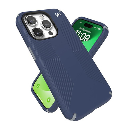 Speck Presidio2 Grip - Etui iPhone 15 Pro (Coastal Blue / Dust Grey / White)