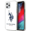 US Polo Assn Big Double Horse Logo - Etui iPhone 12 / iPhone 12 Pro (biały)