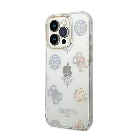 Guess Peony Glitter Case – Etui iPhone 14 Pro (Przezroczysty)