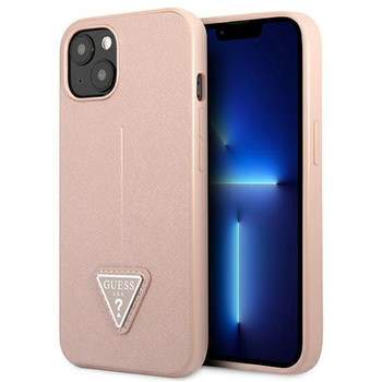 Guess Saffiano Triangle Logo Case – Etui iPhone 13 (różowy)