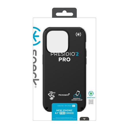 Speck Presidio2 Pro - Antybakteryjne etui iPhone 14 Pro (Black / Black / White)