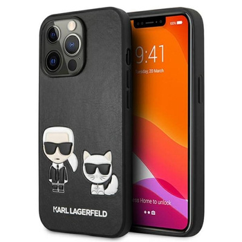 Karl Lagerfeld PU Leather Karl & Choupette Embossed - Etui iPhone 13 Pro Max (czarny)