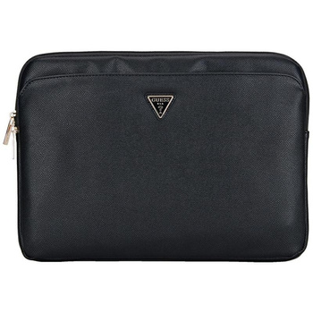 Guess Grained Zipper Pocket Triangle Logo Sleeve - Etui na notebooka 14" (czarny)