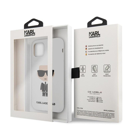 Karl Lagerfeld Fullbody Silicone Iconic - Etui iPhone 11 Pro Max (White)