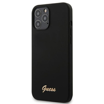 Guess Silicone Script - Etui iPhone 12 Pro Max (czarny)
