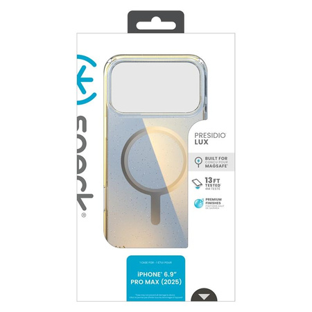 Speck Presidio Lux MagSafe - Etui iPhone 17 Pro Max (Hyper Mirror Glitter / Silver Metallic)