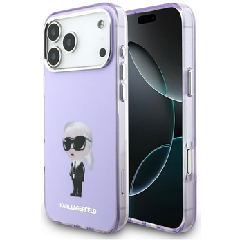 Karl Lagerfeld IML Aquarelle Karl & Choupette & Logo MagSafe - Etui iPhone 17 Pro Max (fioletowy)