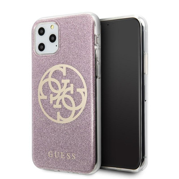 Guess Circle Glitter 4G - Etui iPhone 11 Pro (różowy)