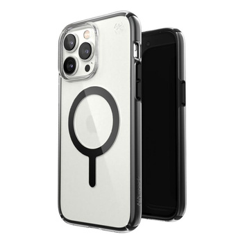 Speck Presidio Perfect-Clear with Impact Geometry + MagSafe - Etui iPhone 14 Pro Max z powłoką MICROBAN (Clear / Black)