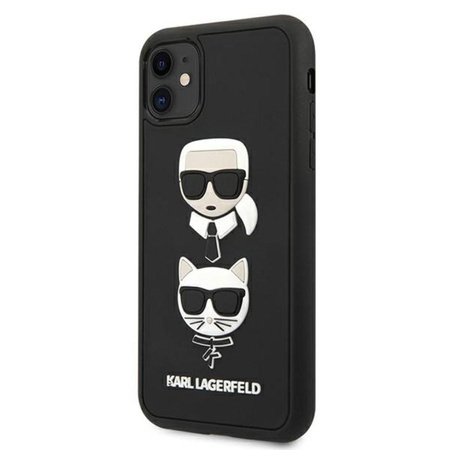 Karl Lagerfeld 3D Rubber Karl & Choupette Heads – Etui iPhone 11 (czarny)