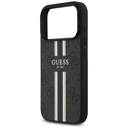 Guess 4G Printed Stripes MagSafe - Etui iPhone 17 Pro (czarny)