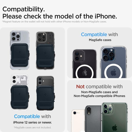 Spigen Lock Fit MagSafe - Portfel magnetyczny (Metal Slate)