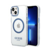 Guess Metal Outline Magsafe - Etui iPhone 14 Plus (przezroczysty / niebieski)