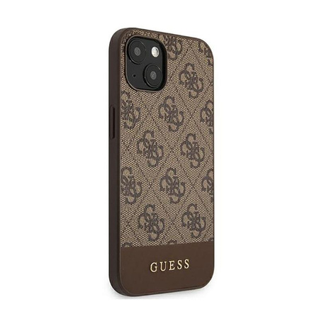 Guess 4G Bottom Stripe Collection - Etui iPhone 13 (brązowy)