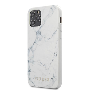 Guess Marble - Etui iPhone 12 / iPhone 12 Pro (biały)