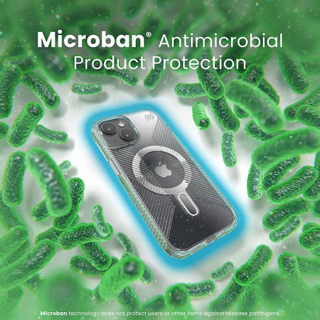 Speck Presidio Lux Grip ClickLock & MagSafe - Etui iPhone 16e / iPhone 15 / iPhone 14 / iPhone 13 (Clear / Platinium Glitter / Chrome Finish / Serene Silver)