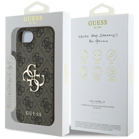 Guess 4G Big Logo - Etui do iPhone 16e (brązowy)