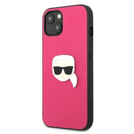 Karl Lagerfeld PU Leather Karl's Head Metal - Etui iPhone 13 (różowy)