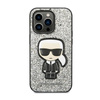 Karl Lagerfeld Glitter Flakes Ikonik - Etui iPhone 14 Pro (srebrny)